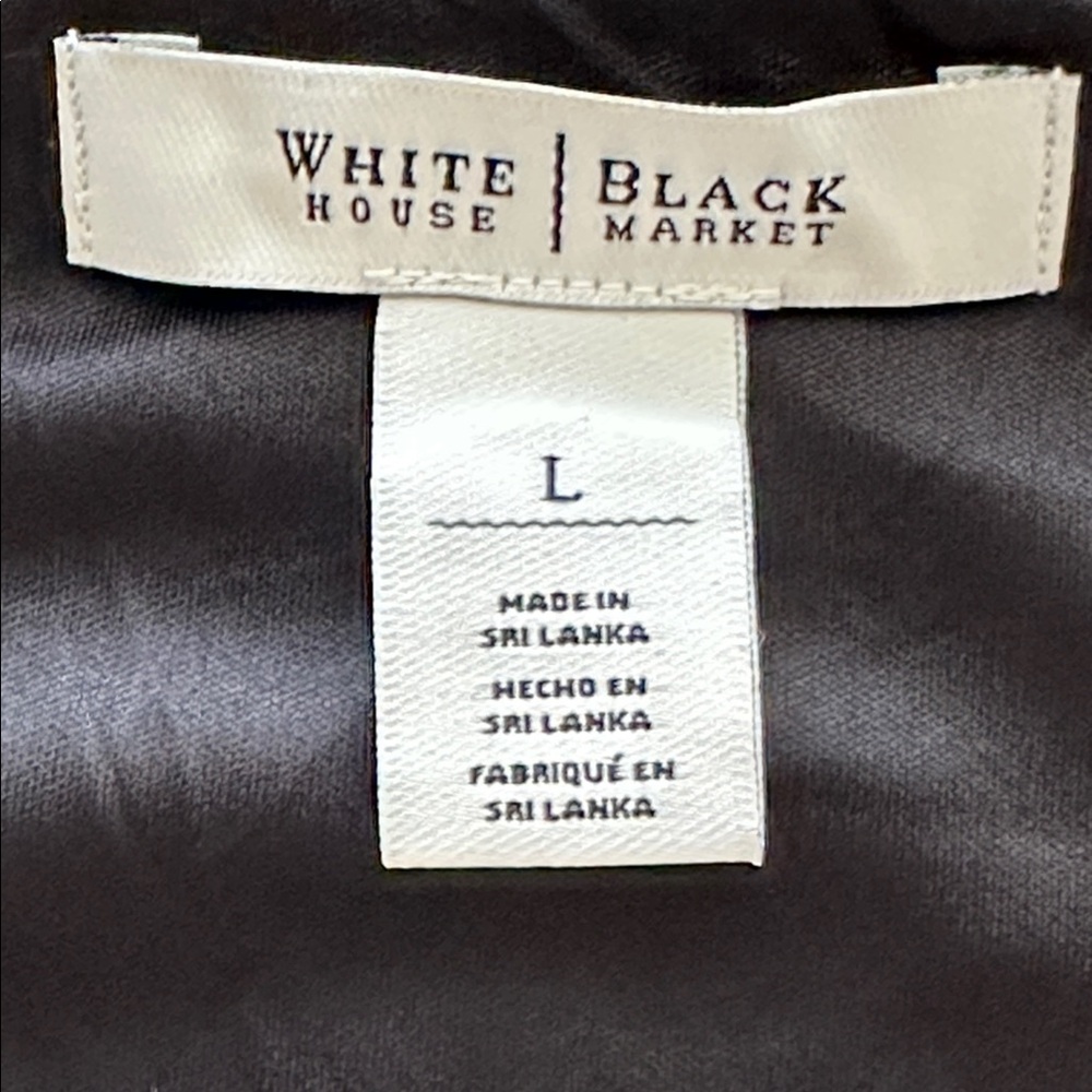White House Black Market Cowl Neck Midi Dress Sz L/ Black, White - Picture 7 of 8